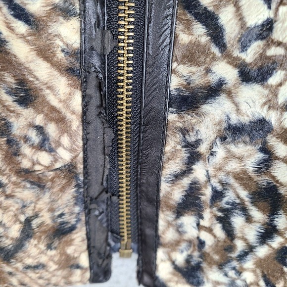 Chico’s Jacket‎ Womens Small 0 Brown Faux-Fur Queen Of Elegance Margaret Zip - Picture 8 of 16